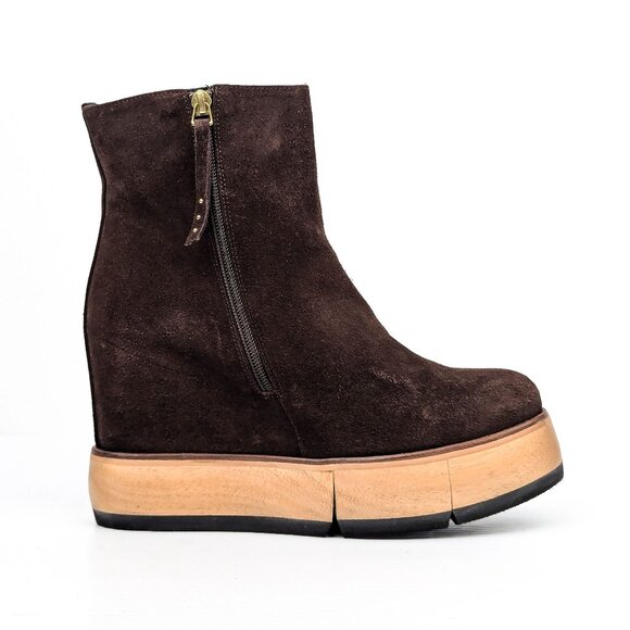 Paloma Barcelo Women Disa Brown Suede Platform Zip Ankle Boots size 10US EUR 40 - Picture 5 of 9